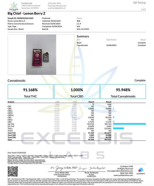 Big Chief Lemon Berry Z