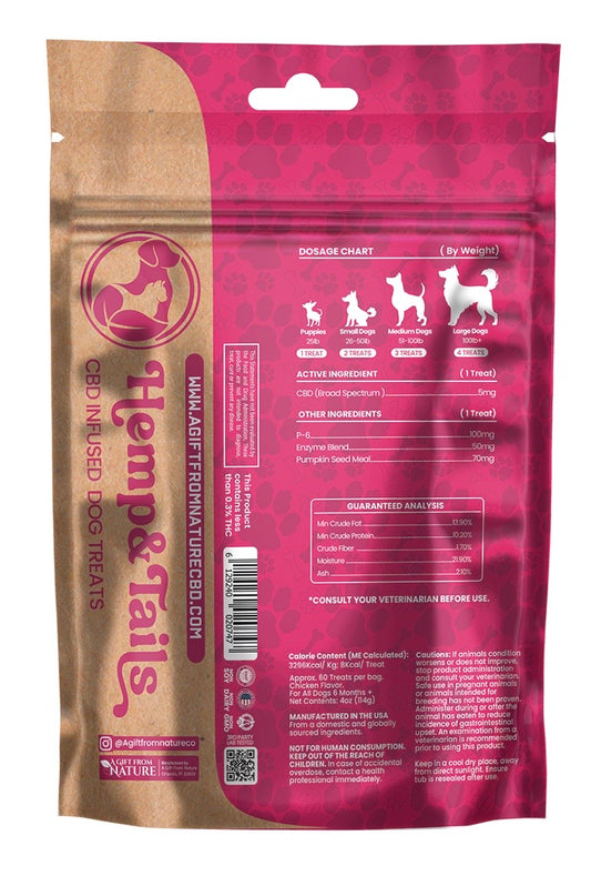 Hemp & Tails Dog Treats - Digestive - Chicken Bites