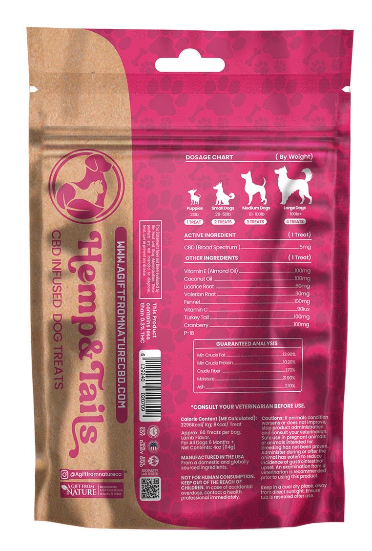 Hemp & Tails Dog Treats - Skin & Coat - Lamb Bites