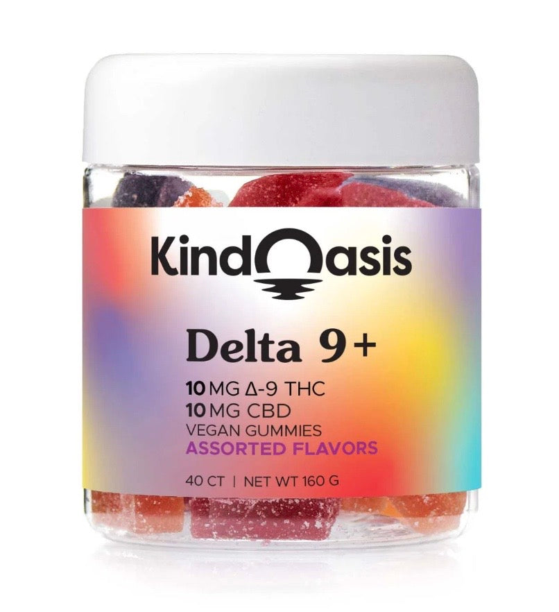 Kind Oasis Delta 9 THC 10mg + CBD 10mg Gummies - 40ct Assorted