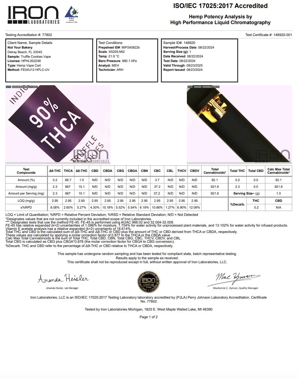 NYB 90% THCA – 1ML VAPE