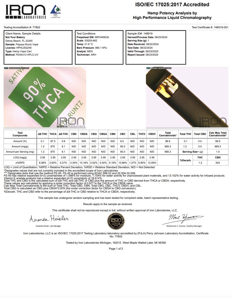 NYB 90% THCA – 1ML VAPE