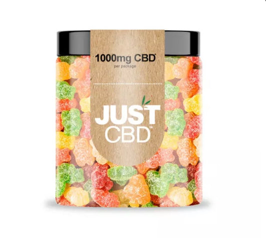 JustCBD sour bears 1,000mg jar
