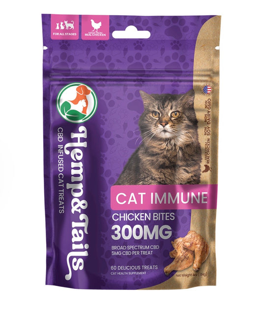 Hemp & Tails Cat Treats - Immune - Chicken Bites